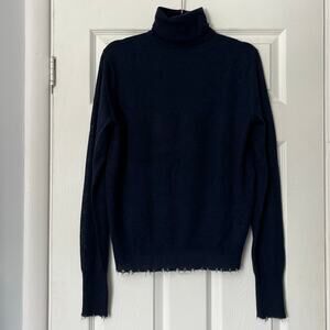 Zara Distressed Hem Wool/Alpaca Blend Turtleneck Sweater - Size M